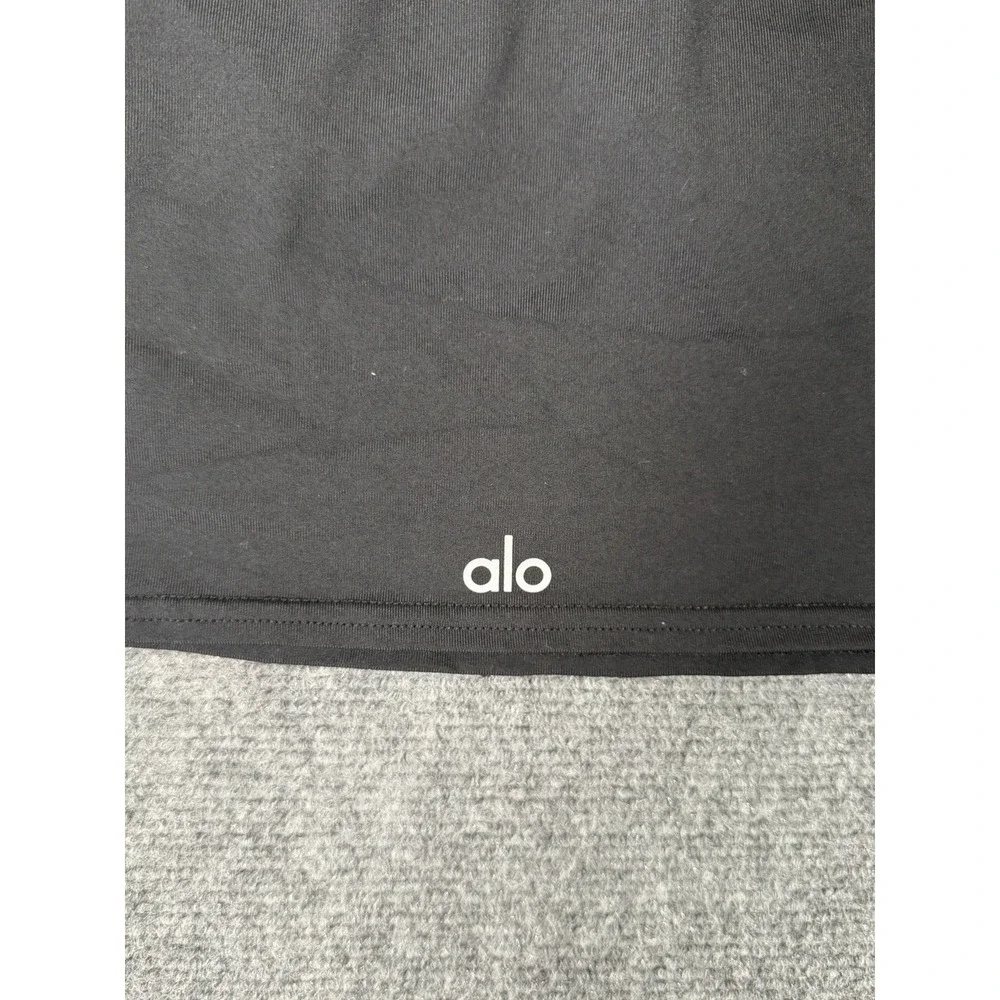 ALO Yoga Airbrush Real Bra Tank Womens Size Medium Black Racerback Cropped